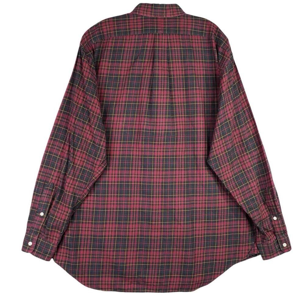 Polo Ralph Lauren Shirt Oxford Mens Size Large L Red Plaid Button Down Preppy - Picture 2 of 8